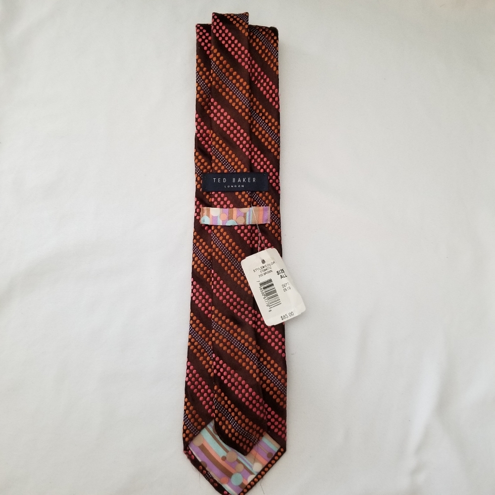 New 100% silk Ted baker tie in color rust